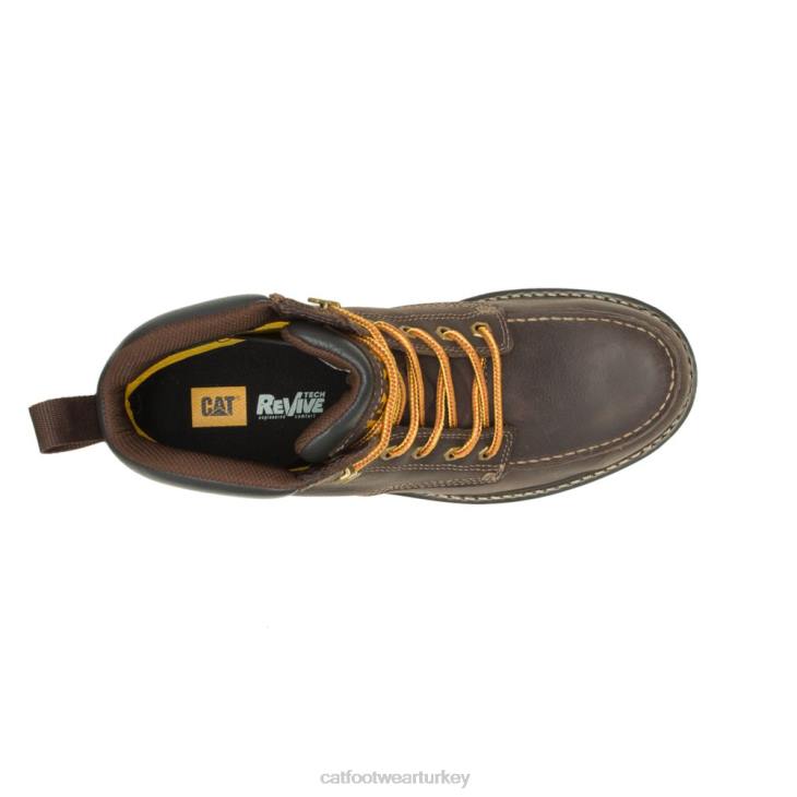 Caterpillar çelik burunlu iş botunu kalibre et erkekler deri kahverengi | iş botları VL4F51