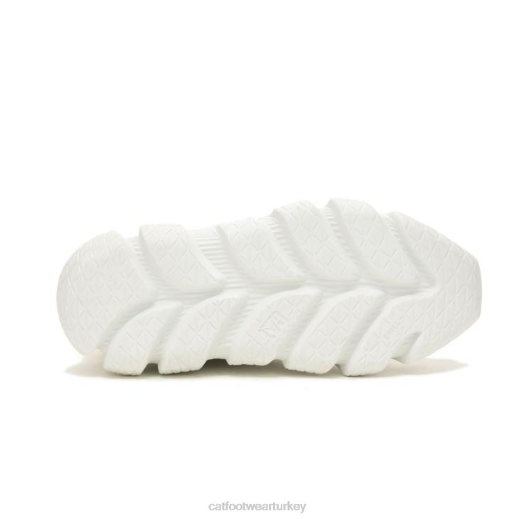 Caterpillar sahte örgü spor ayakkabı erkekler parlak beyaz | rahat tıknaz spor ayakkabı VL4F155