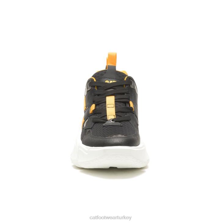 Caterpillar sahte örgü spor ayakkabı erkekler siyah | rahat tıknaz spor ayakkabı VL4F156