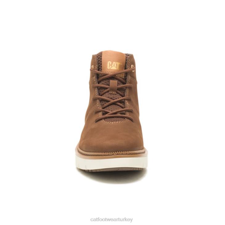 Caterpillar savaş arabası düz burunlu orta çizme kadınlar bizon | gündelik çizmeler VL4F305
