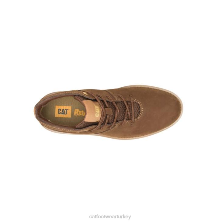 Caterpillar savaş arabası düz burunlu orta çizme kadınlar bizon | gündelik çizmeler VL4F305