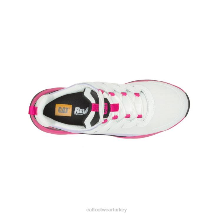 Caterpillar düzene koşucu karbon kompozit burunlu iş ayakkabısı kadınlar parlak beyaz/siyah | iş ayakkabısı VL4F290