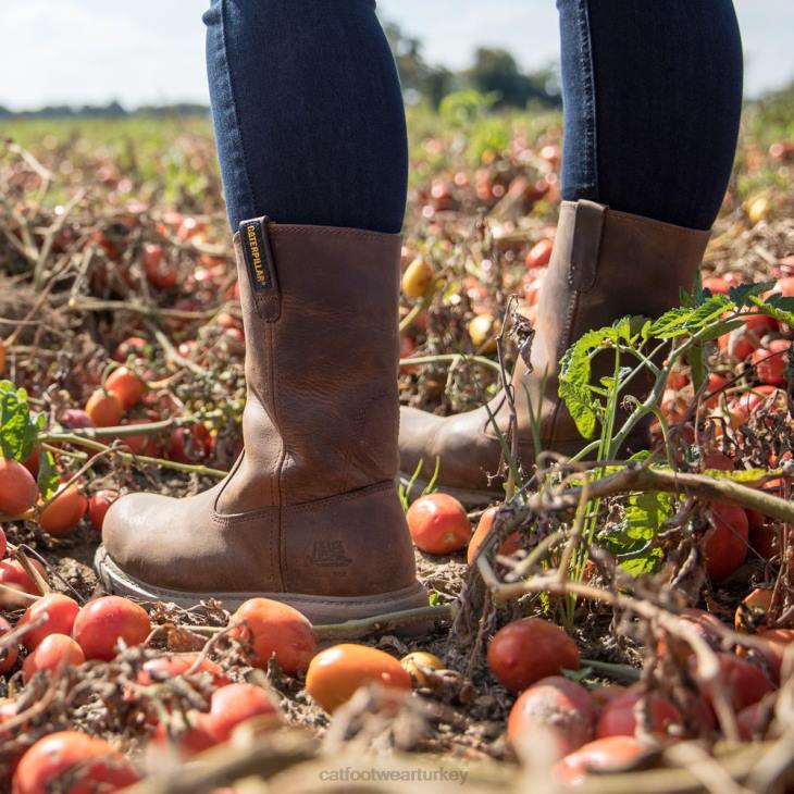 Caterpillar revolver çelik burunlu iş botu kadınlar Koyu bej | iş botları VL4F272