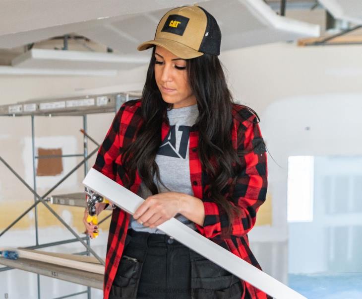 Caterpillar buffalo check ağır sıklet gömlek kadınlar kırmızı | üstler ve dış giyim VL4F318