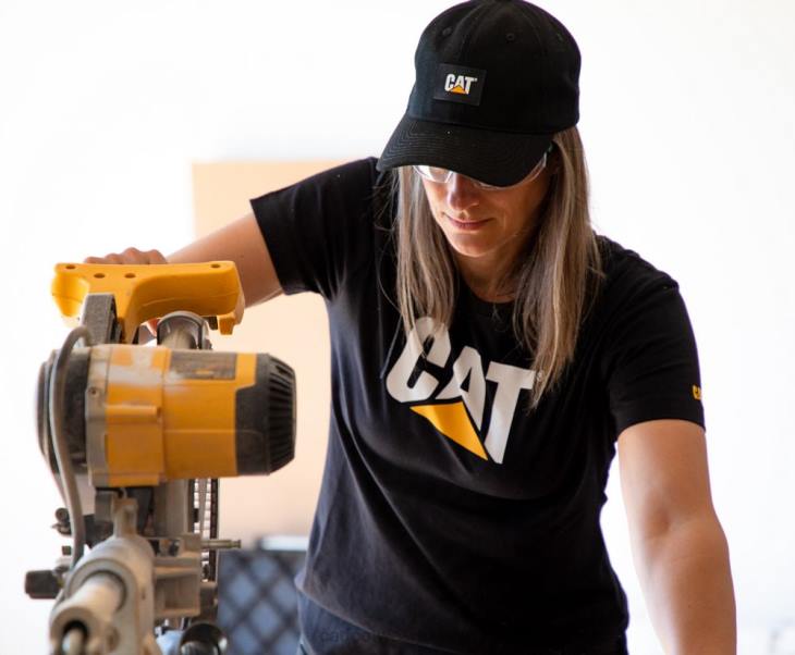 Caterpillar marka logosu tişört kadınlar siyah | üstler ve dış giyim VL4F322