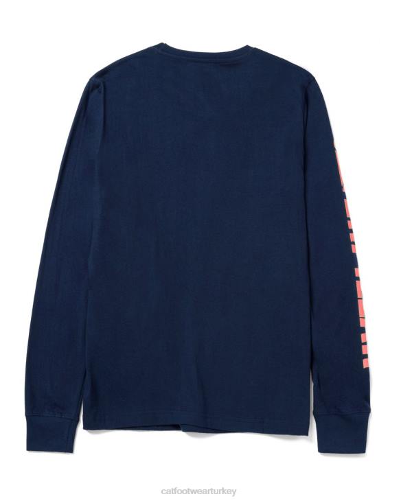 Caterpillar ticari marka afiş uzun kollu tişört kadınlar detroit mavisi | üstler ve dış giyim VL4F321