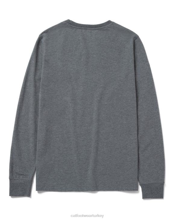 Caterpillar ticari marka afiş uzun kollu tişört kadınlar koyu funda grisi | üstler ve dış giyim VL4F320